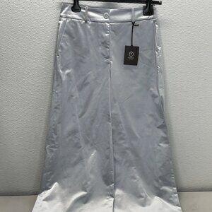 NEW PESERICO Cotton Blend Satin Palazzo Pants • Size 42 / US 6 • Blue